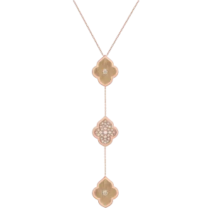 LUCE COLOUR - NECKLACE ROSE GOLD PAVE & 2 DIAMONDS M