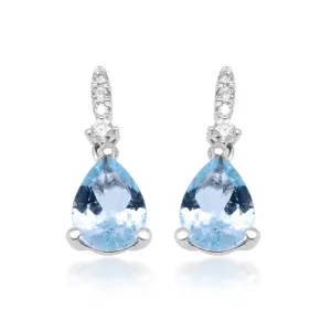 Madelyn 10K White Gold Pear-Cut Brazilian Aquamarine Earrings