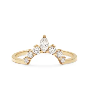 Marquise Tiara Band - 14k Gold & White Diamonds