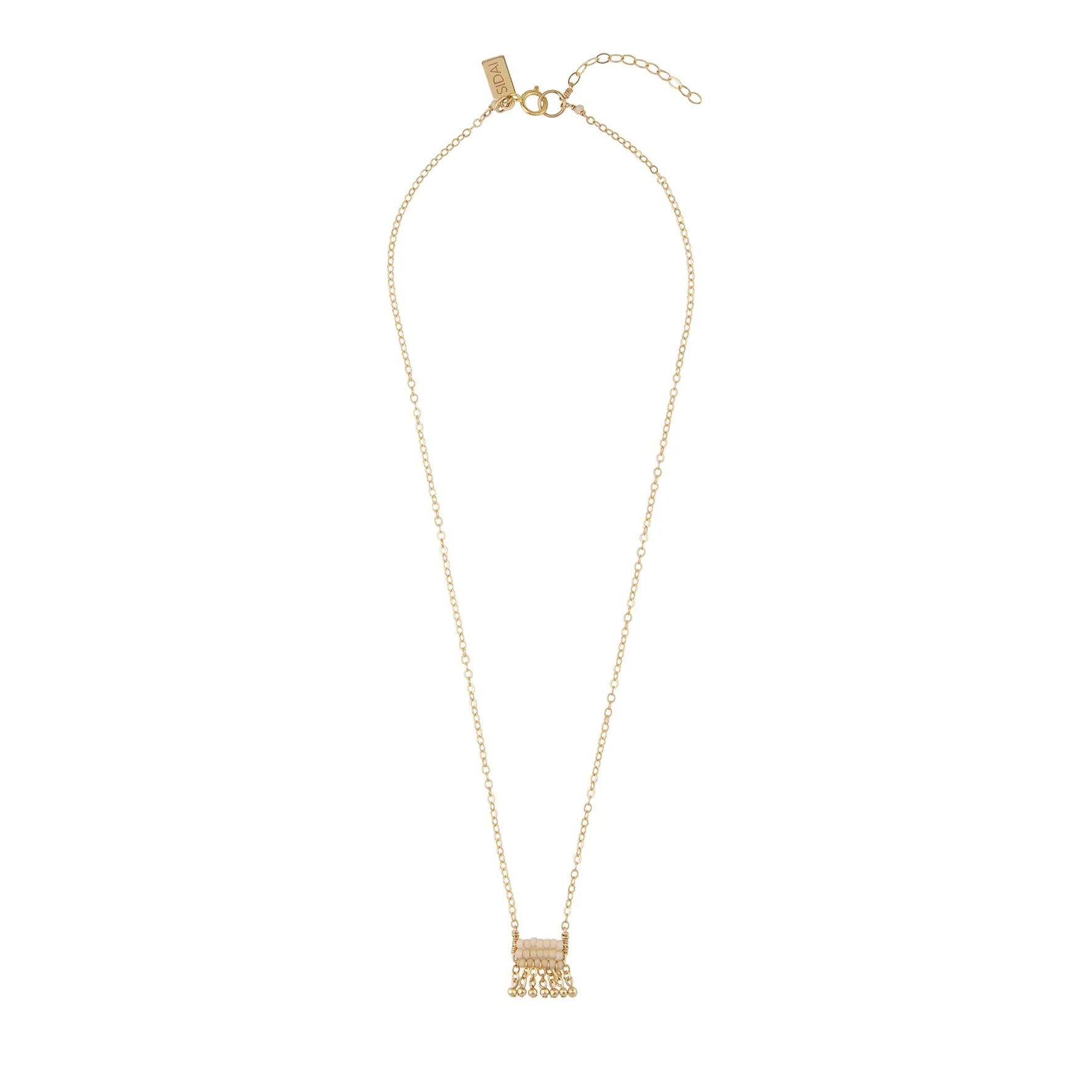 Mini Olakira Necklace with Chain Tassels  - PINK/GOLD