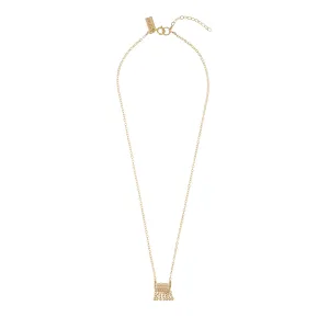 Mini Olakira Necklace with Chain Tassels  - PINK/GOLD