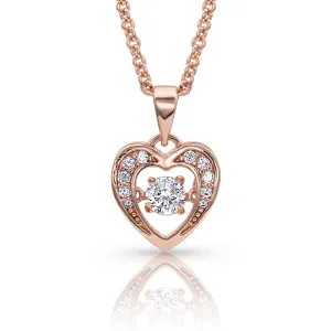 Montana Silver Let's Dance A Little Dance Rose Gold Heart Necklace