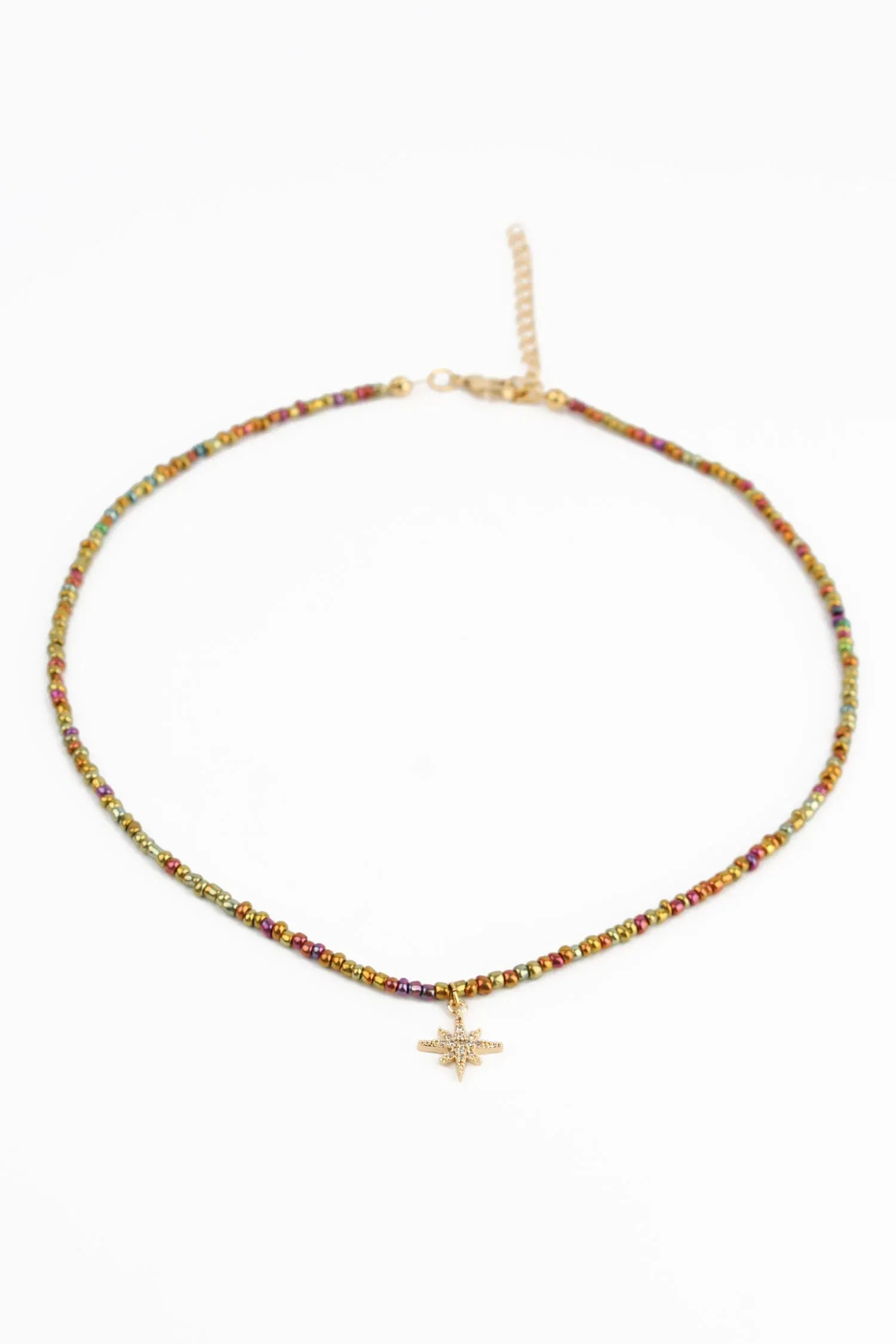 My Doris Rainbow Beaded Star Necklace