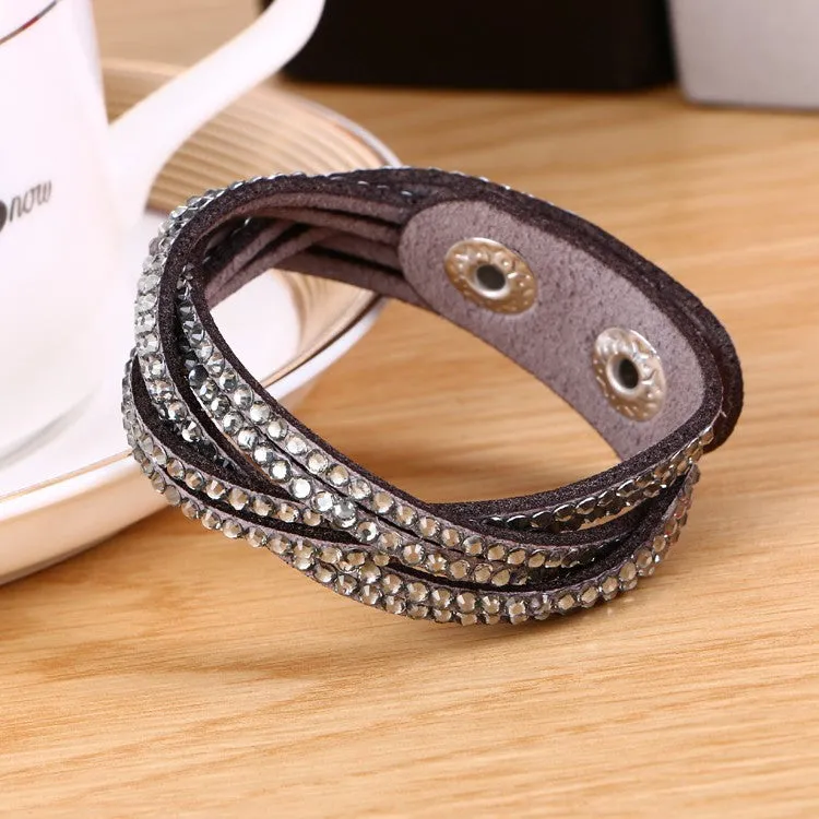 New Fashion 6 Layer Leather Bracelet Charm Bracelet