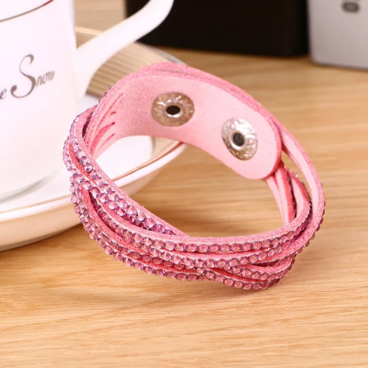 New Fashion 6 Layer Leather Bracelet Charm Bracelet