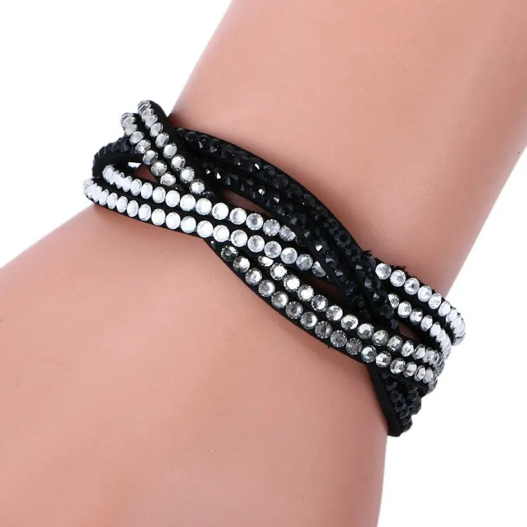 New Fashion 6 Layer Leather Bracelet Charm Bracelet