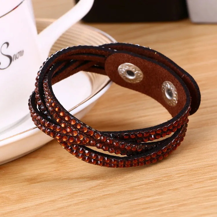 New Fashion 6 Layer Leather Bracelet Charm Bracelet