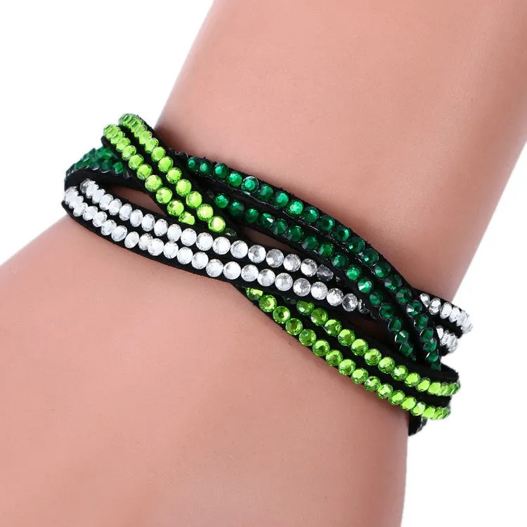 New Fashion 6 Layer Leather Bracelet Charm Bracelet