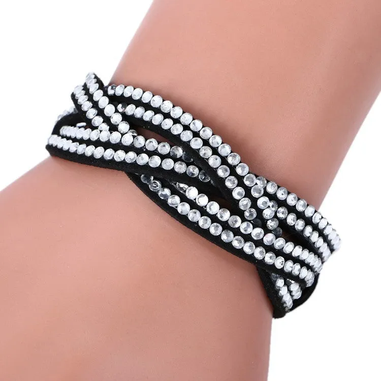 New Fashion 6 Layer Leather Bracelet Charm Bracelet