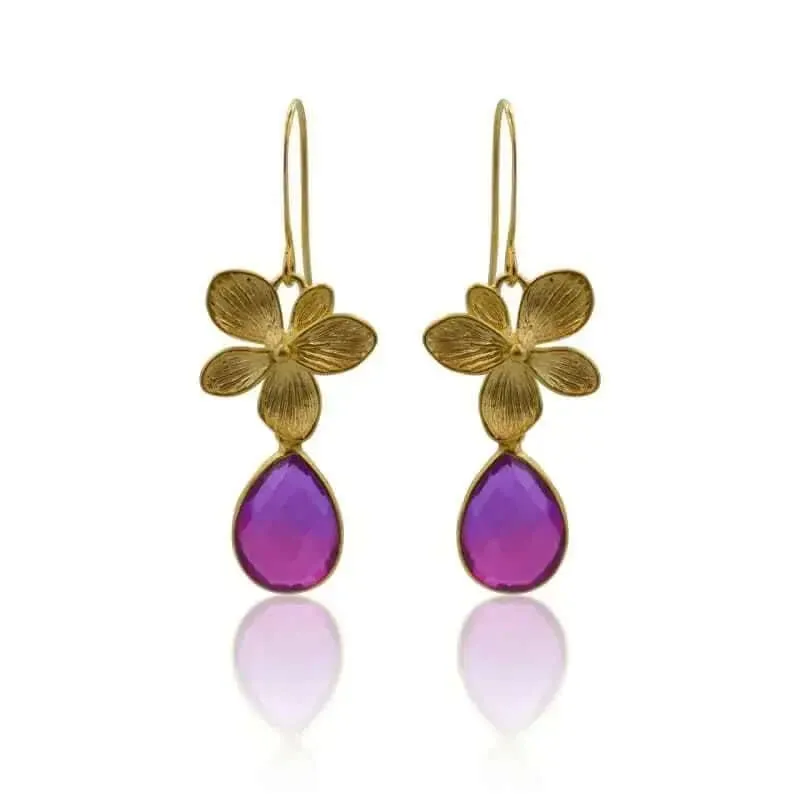 Orchid Earrings - Pink Aura Single Bloom Plumeria Topical Jewelry