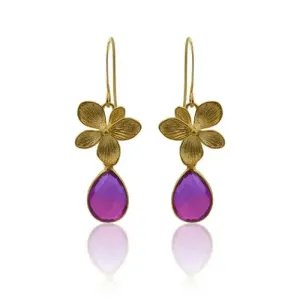 Orchid Earrings - Pink Aura Single Bloom Plumeria Topical Jewelry