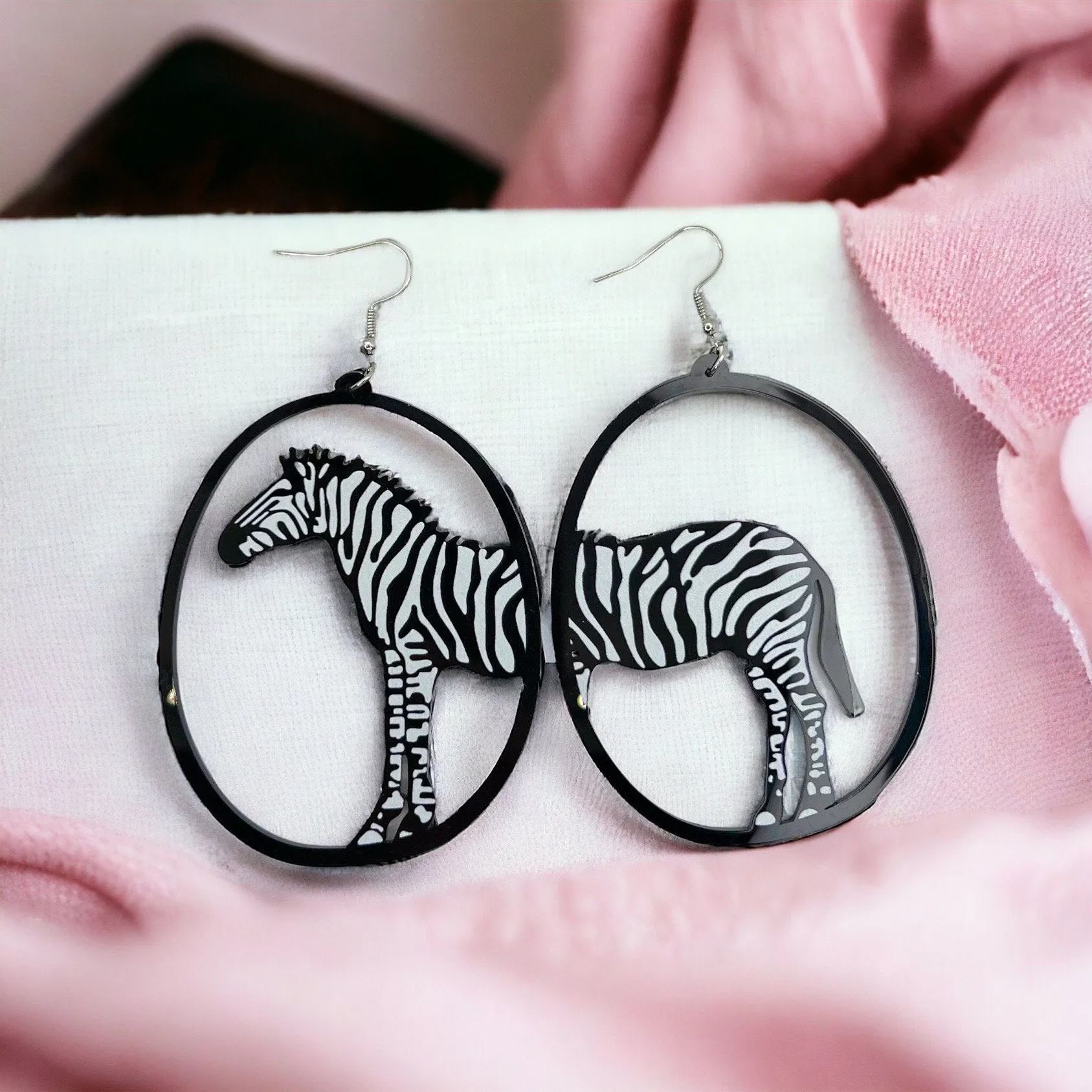 Oversized Animal Earrings - Dog Earrings, Cat Earrings, Zebra Earrings, Handmade Earrings, Handmade Jewelry, Animal Earrings, Animal Jewelry