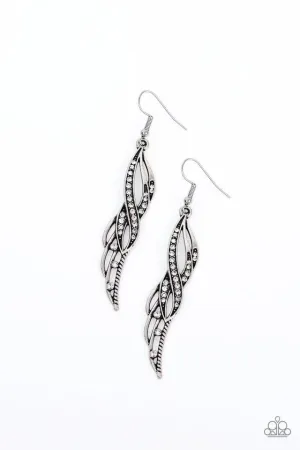 Paparazzi Earring ~ Let Down Your Wings - White