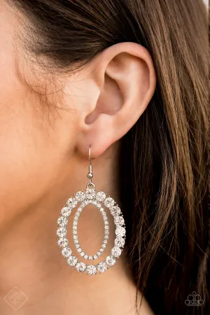 Paparazzi Earrings ~ Deluxe Luxury - Fashion Fix Nov 2020 - White