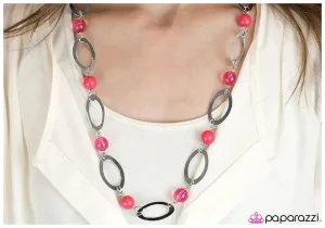 Paparazzi Necklace ~ Leisurely Luminous - Pink