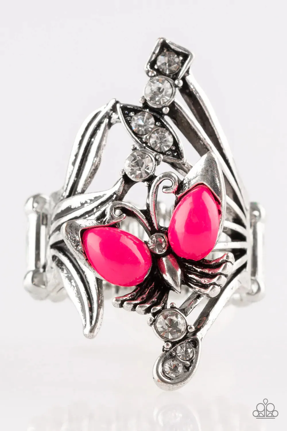 Paparazzi Ring ~ Beautiful In Butterflies - Pink