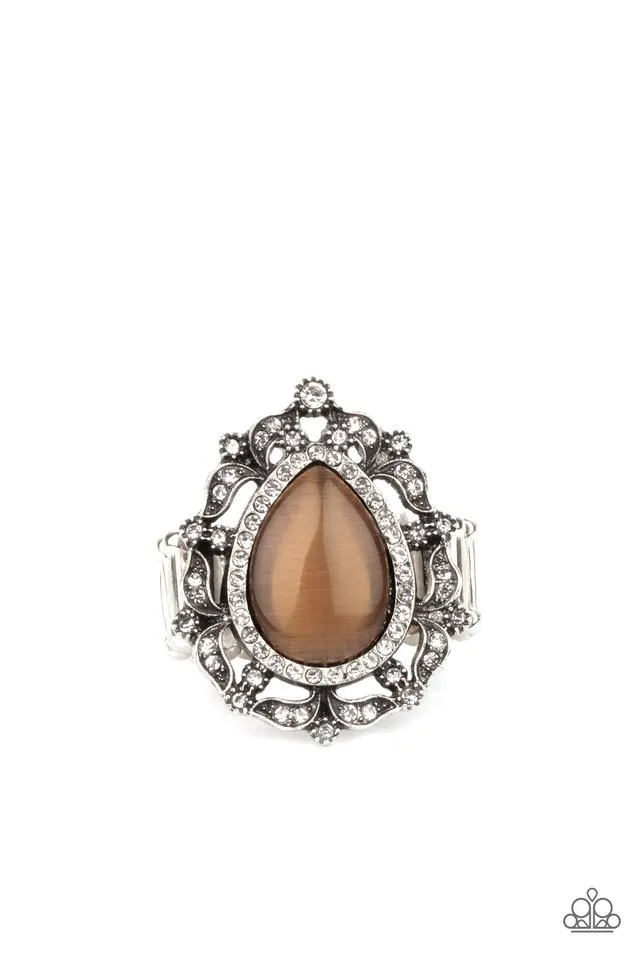 Paparazzi Ring ~ Iridescently Icy - Brown