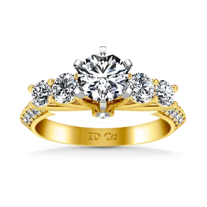 Pave Diamond EngagementRing Regal 14K Yellow Gold