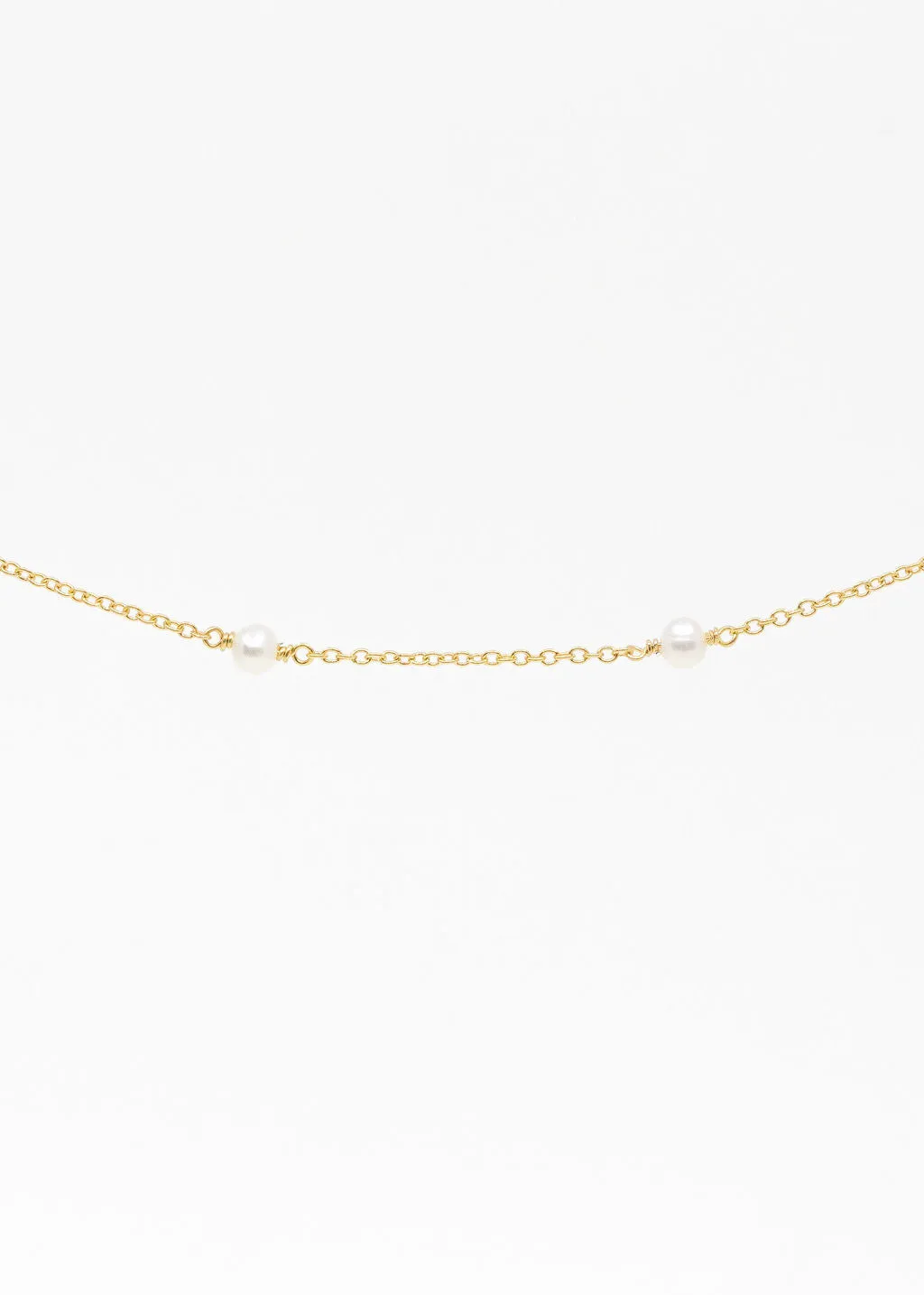 Pearl Drop Choker Necklace in Gold