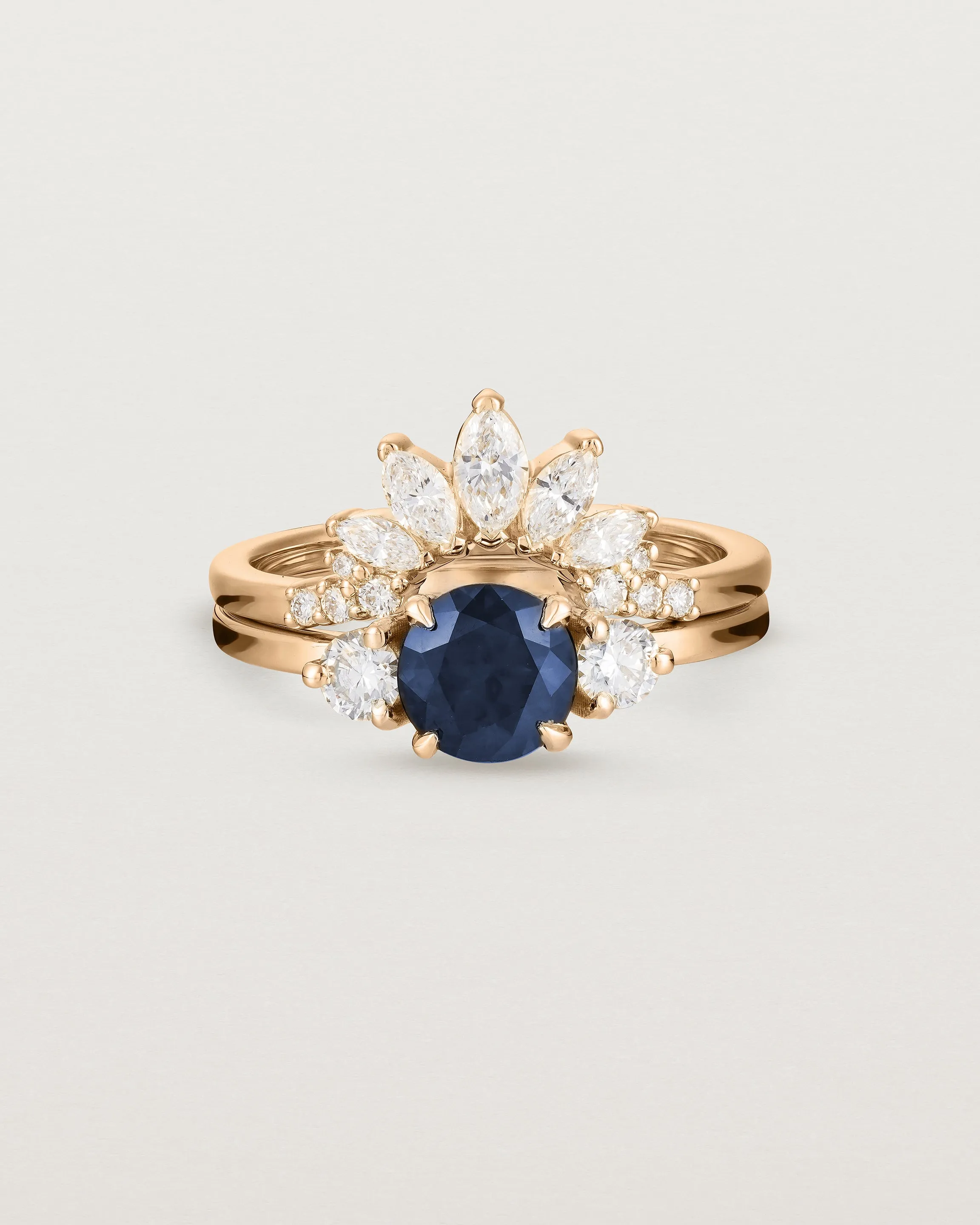 Petite Una Round Trio Ring | Australian Sapphire & Diamonds