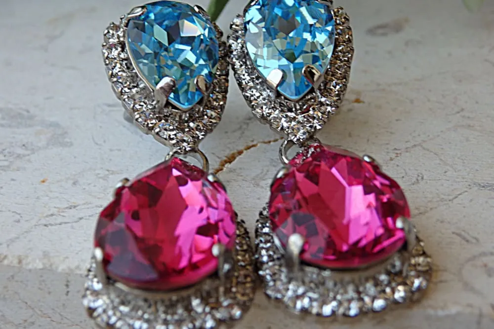 Pink turquoise  earrings.