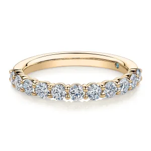 Premium Laboratory Created Diamond, 0.90 carat TW round brilliant wedding or eternity band in 18 carat yellow gold