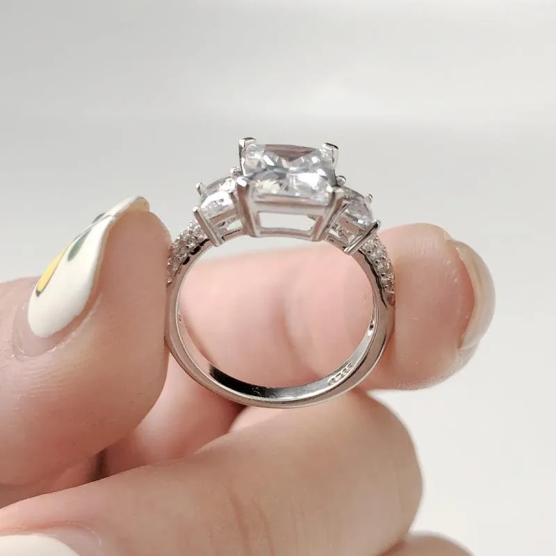 Princess Cut Three Stone Ring