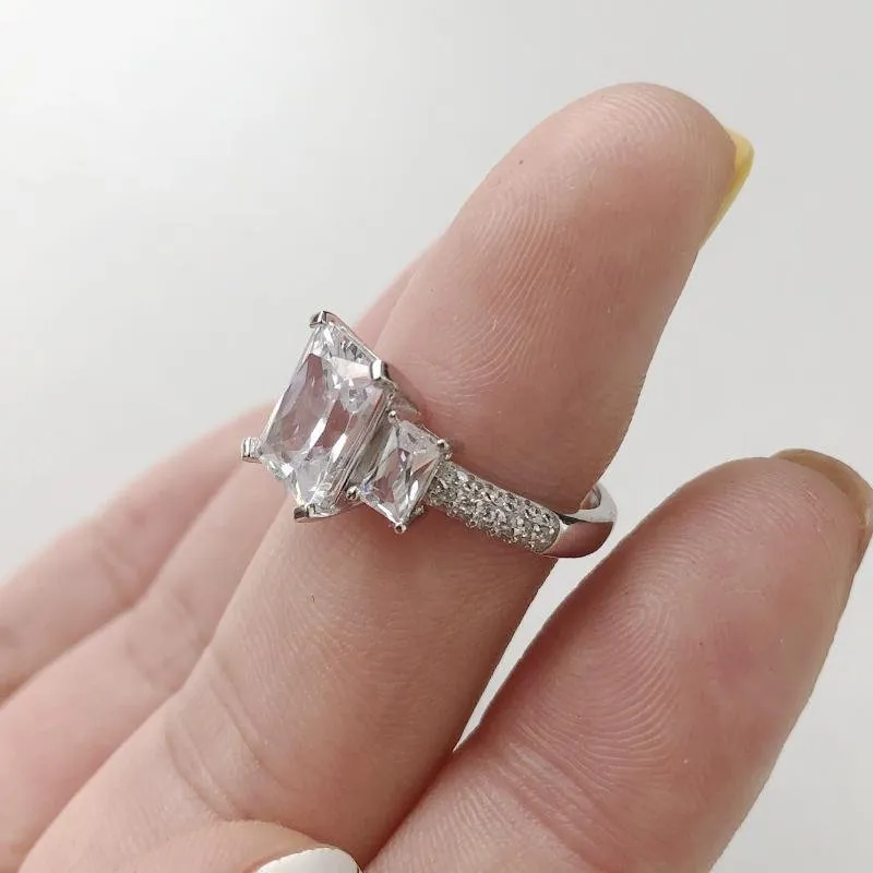 Princess Cut Three Stone Ring