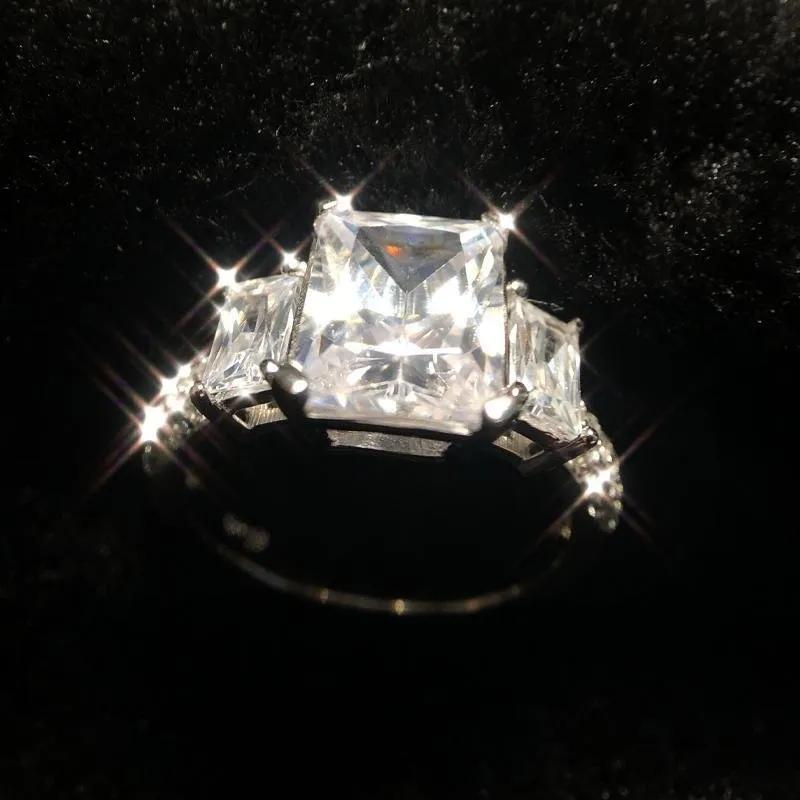 Princess Cut Three Stone Ring