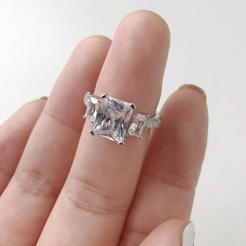 Princess Cut Three Stone Ring