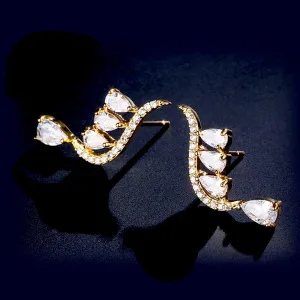 "Aurelia" - Cubic Zirconia Bridal Earrings - Available in Gold and Silver