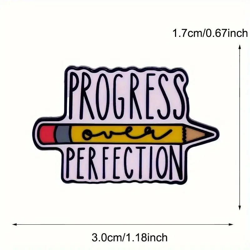 "Progress over Perfection" Enamel Pin Badge