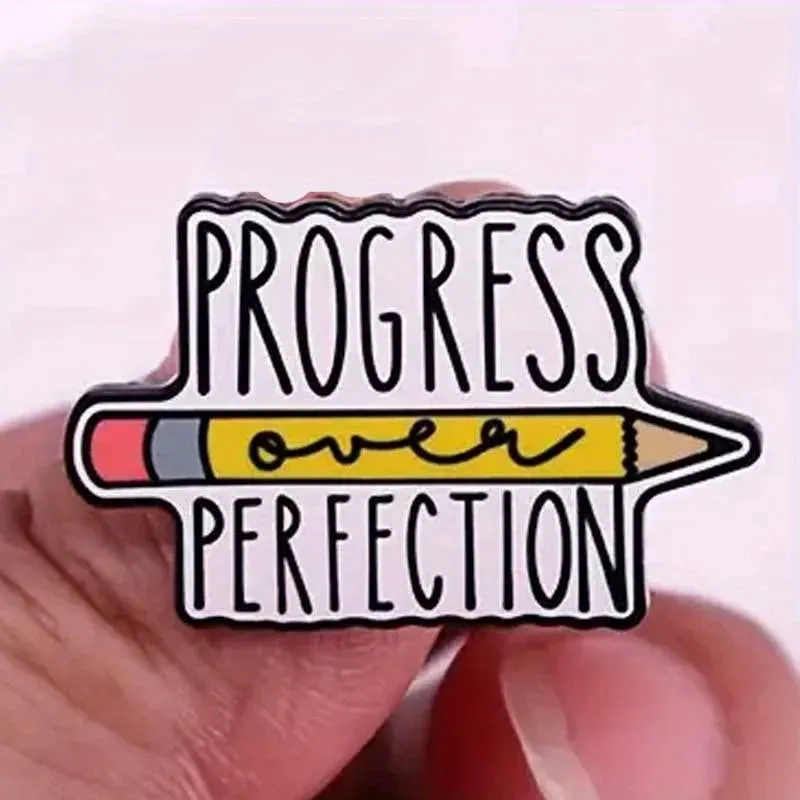 "Progress over Perfection" Enamel Pin Badge