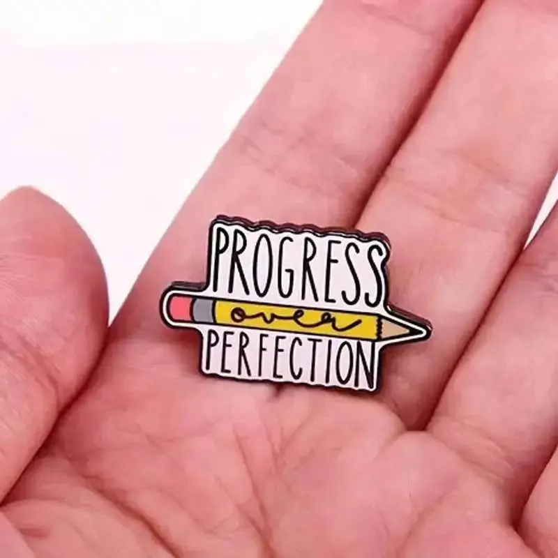 "Progress over Perfection" Enamel Pin Badge