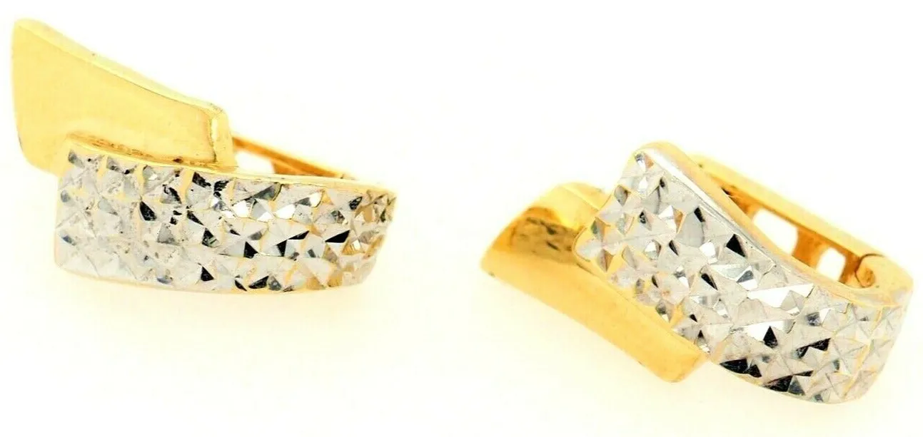 "Radiant Romance: 10ct Yellow & White Gold Earrings - Valentine's Day Special!"