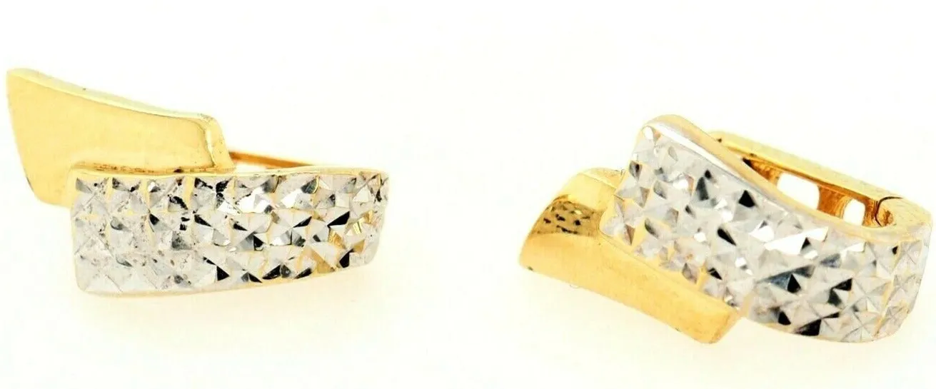 "Radiant Romance: 10ct Yellow & White Gold Earrings - Valentine's Day Special!"