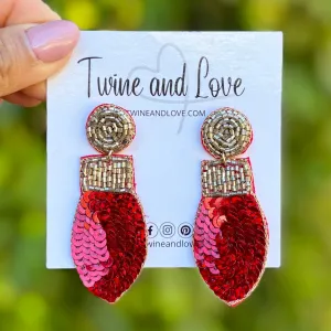 Red Christmas Bulb Earrings