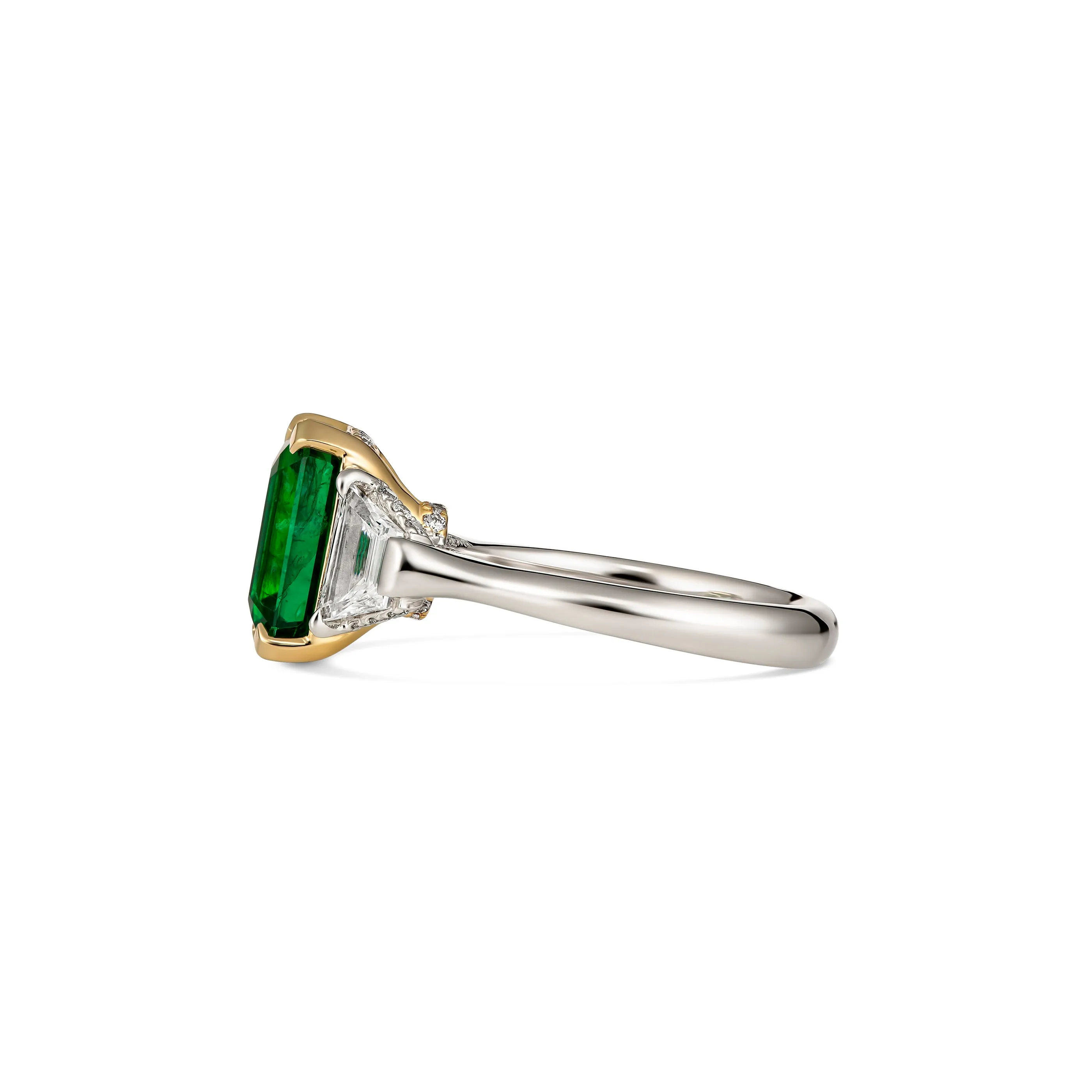 Regal Collection® Three Stone Emerald Cut Diamond Ring | Platinum