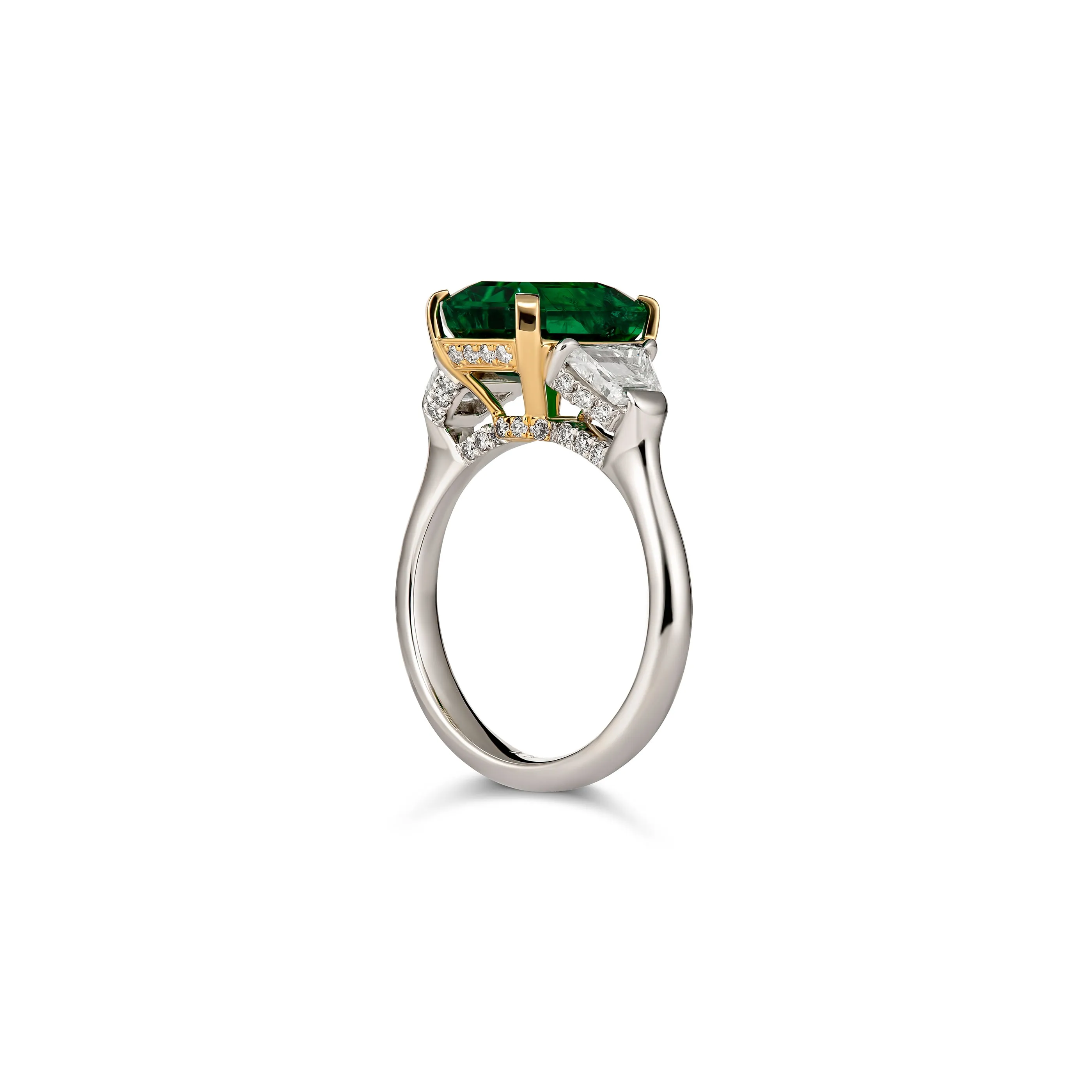 Regal Collection® Three Stone Emerald Cut Diamond Ring | Platinum