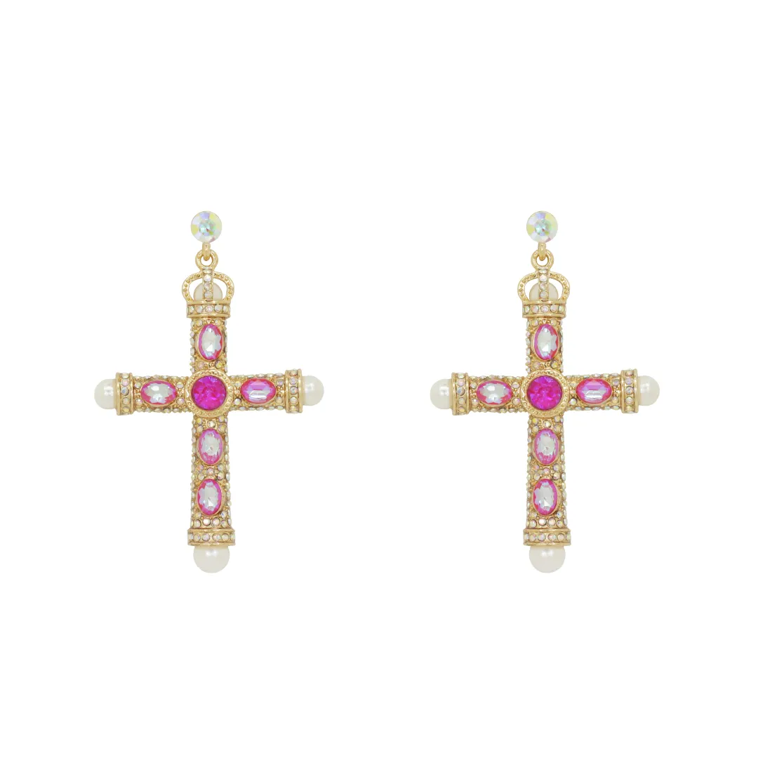 Regal Cross Earrings