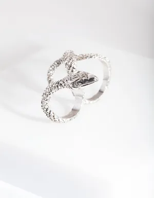 Rhodium Multi Finger Snake Ring