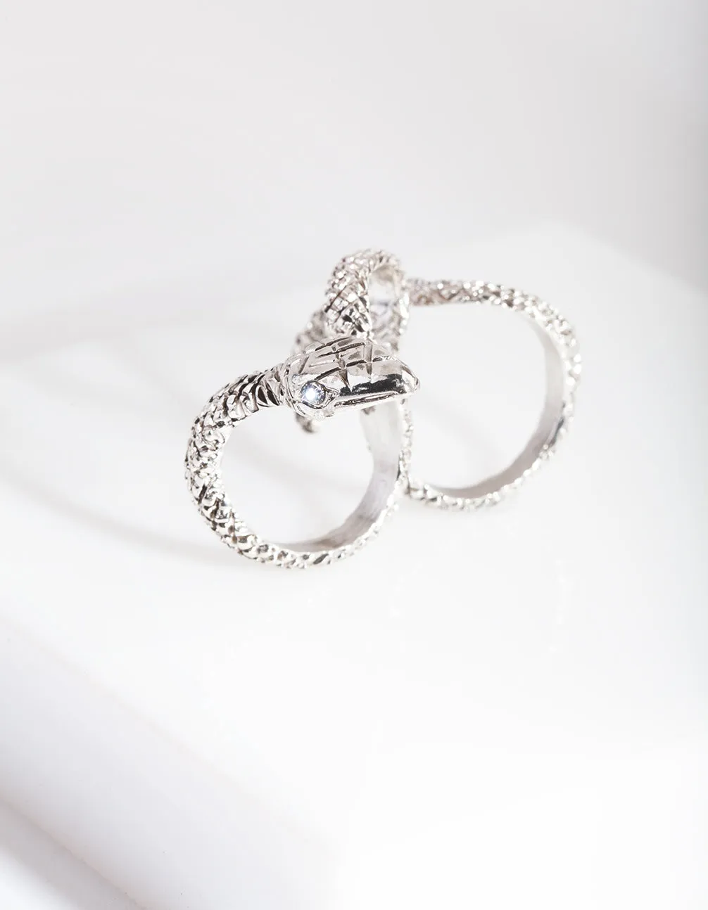 Rhodium Multi Finger Snake Ring