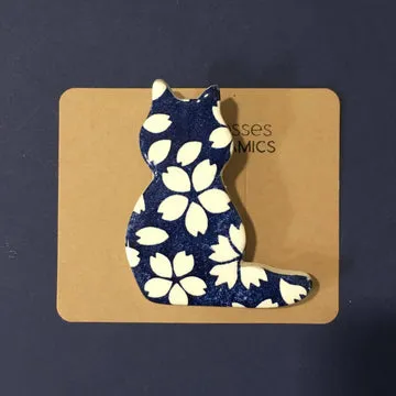 RJ Crosses Ceramic Brooch - Multi Coloured Cats