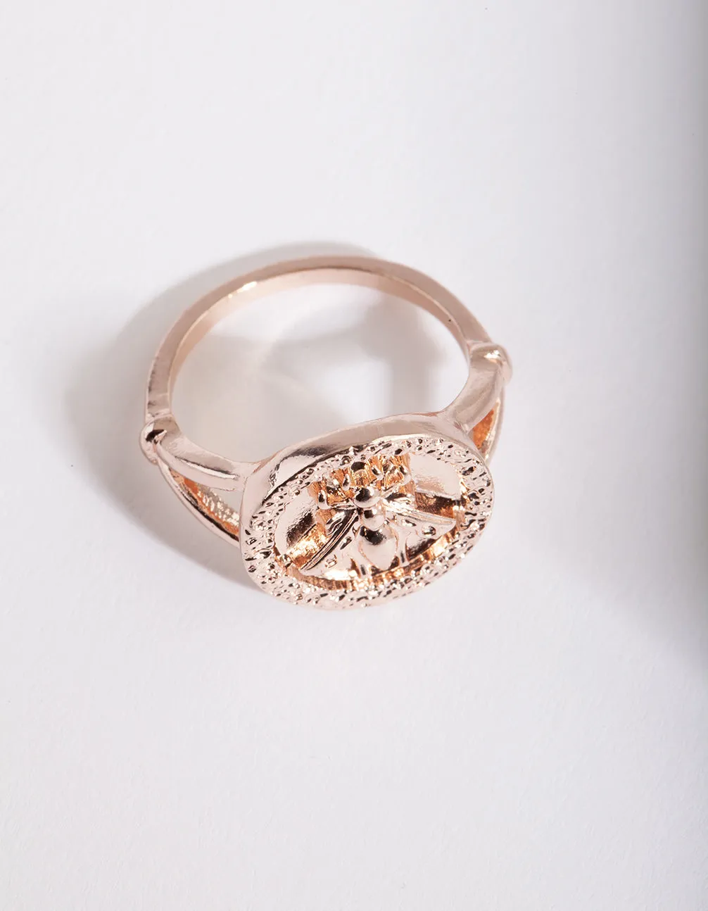 Rose Gold Bee Coin Ring