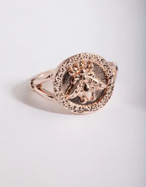 Rose Gold Bee Coin Ring