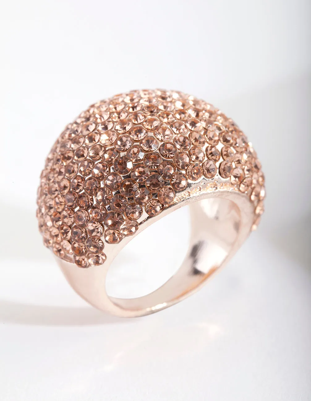 Rose Gold Giant Pave Dome Ring