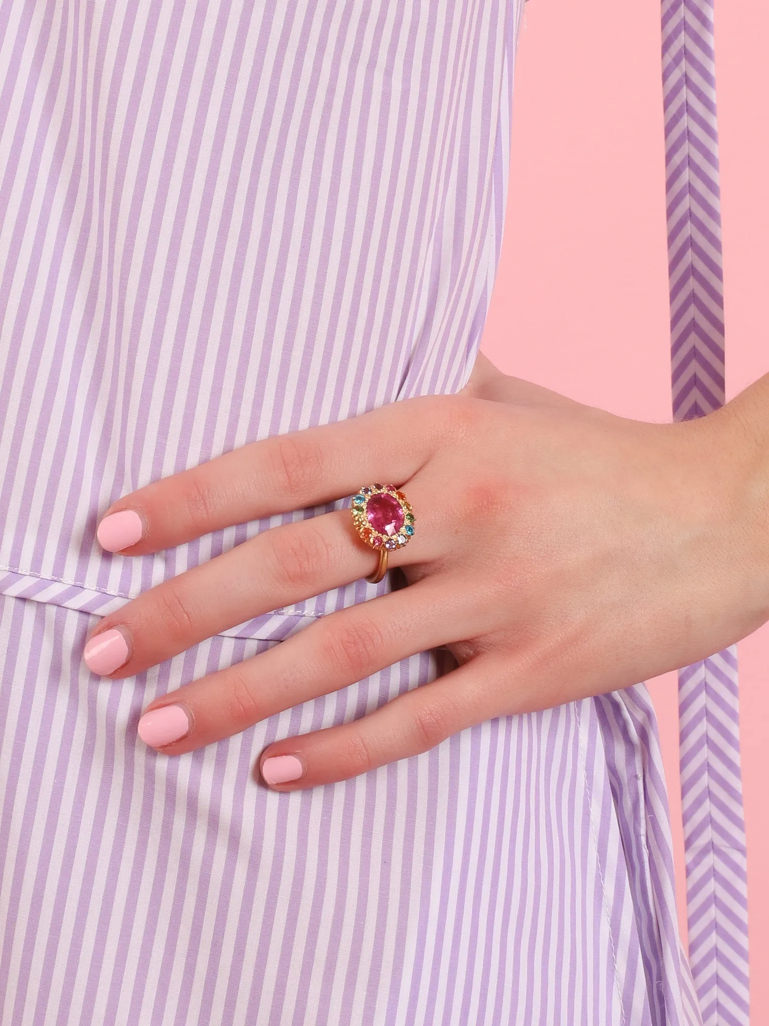 Rubelite Rainbow Ring