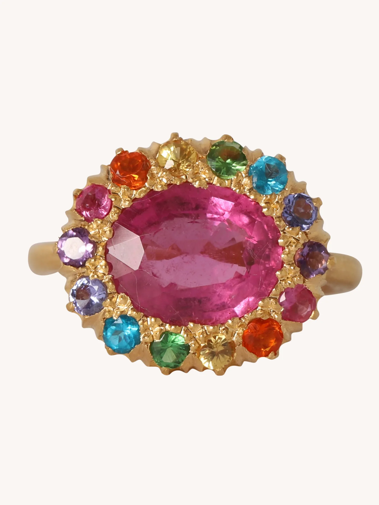 Rubelite Rainbow Ring