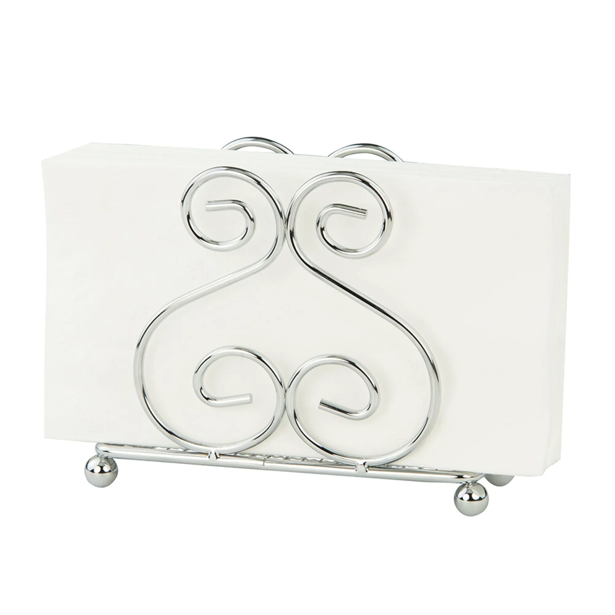 Scroll Collection Chrome Plated Steel Napkin Holder