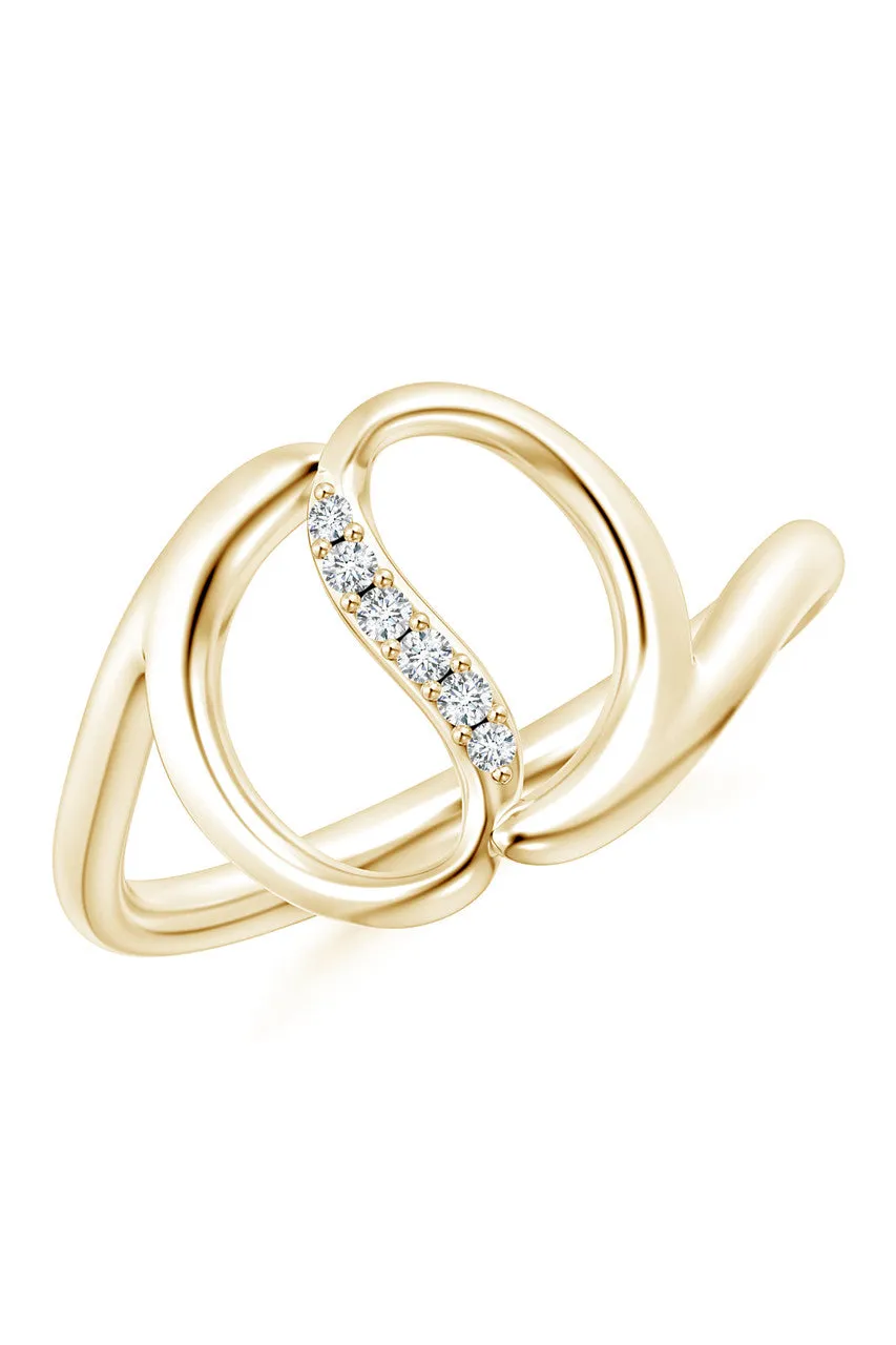 Shangri-La Yin-Yang 14K Gold  and Diamond Bypass Ring